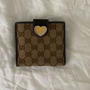 Gucci Brown Engraved Heart wallet